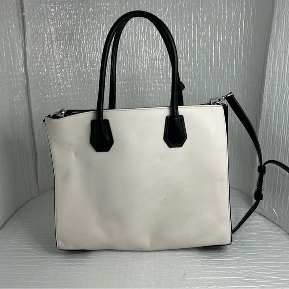 Michael Kora Mercer Studded Two Way Bi-Color Plain White Leather - Picture 3 of 7